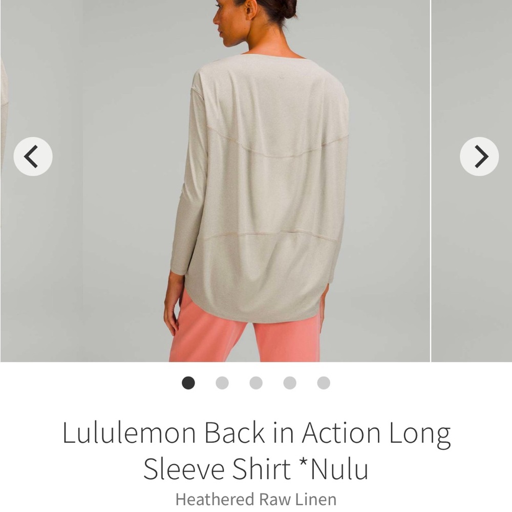 Lululemon back in action nulu sz 8 included proof of purchase.Excellent cond